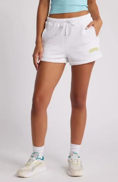 Pacsun Arch Rolled Hem Sweat Shorts In White