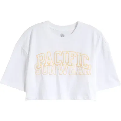 Pacsun Arch Super Appliqué Cotton Crop T-shirt In White