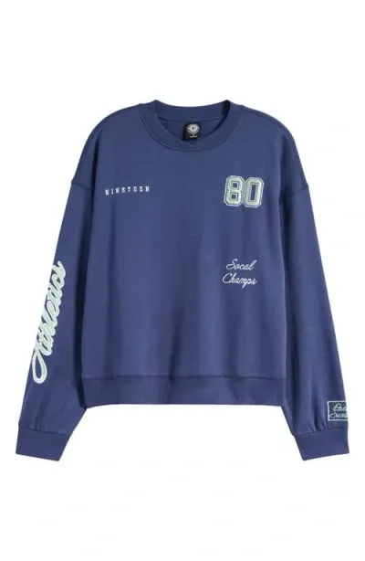 Pacsun Athletics Graphic Sweatshirt In Navy