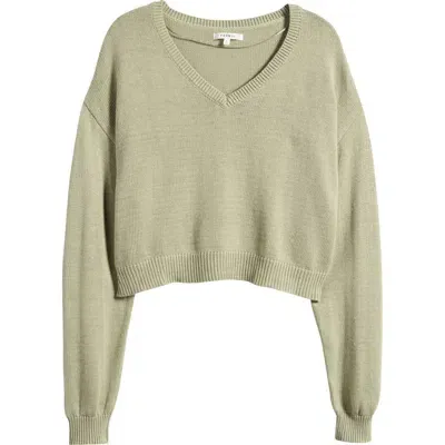 Pacsun Cassandra Crop V-neck Sweater In Tea