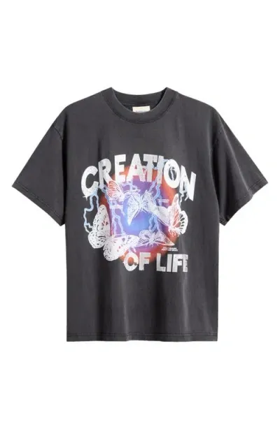 Pacsun Creative Graphic T-shirt In Washed Black