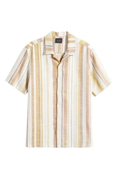 Pacsun Dillon Stripe Slub Cotton Camp Shirt In Multi