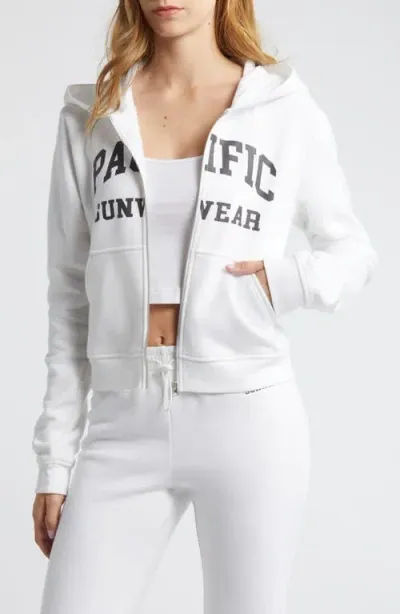 Pacsun Emblem Zip-up Hoodie In Bright White