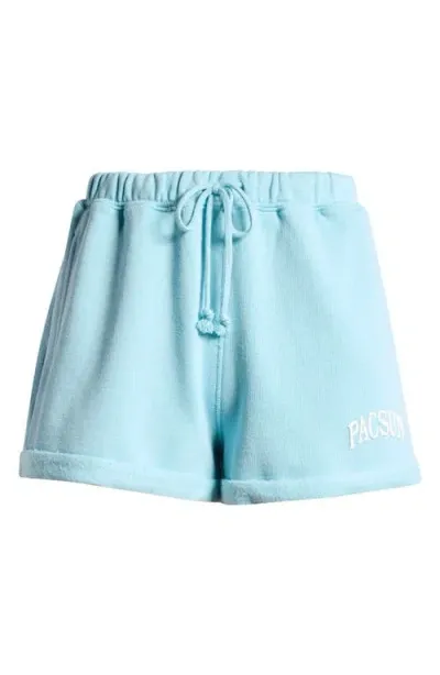 Pacsun Flow Cotton Blend French Terry Shorts In Blue