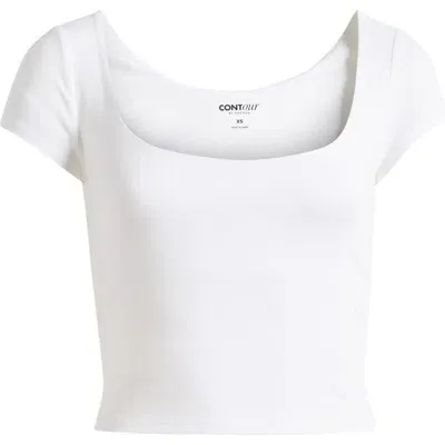 Pacsun Gena Scoop Neck Contour Top In White