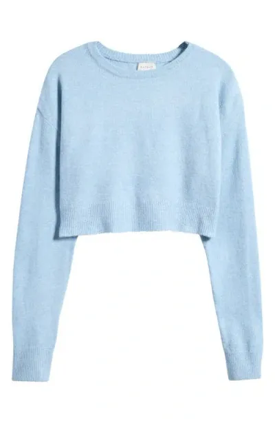 Pacsun Iris Crewneck Crop Sweater In Dusk Blue