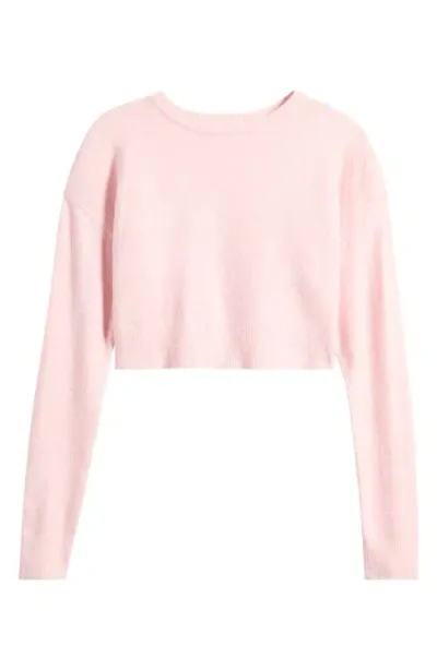 Pacsun Iris Crewneck Crop Sweater In Orchid Pink