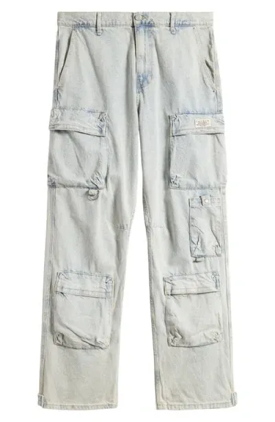 Pacsun John Denim Cargo Pants In Light Indigo