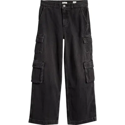 Pacsun Kids' Baggy Cargo Jeans In Holden Black