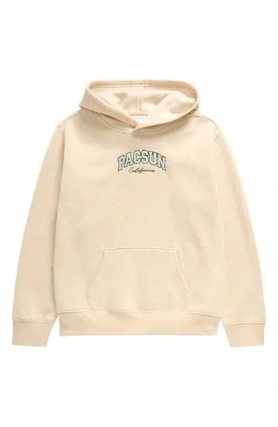 Pacsun Kids' Logo Cotton Blend Hoodie In Oatmeal Heather