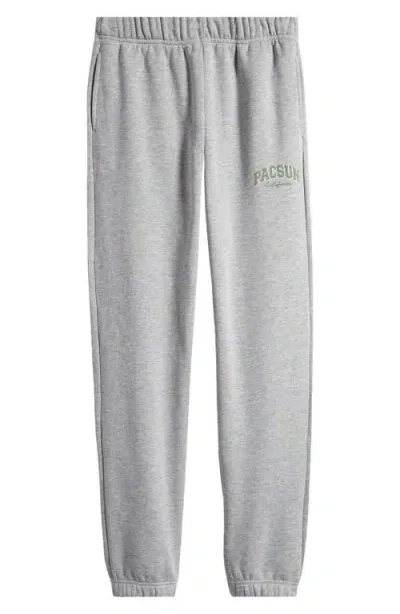 Pacsun Kids' Logo Cotton Blend Sweatpants In Heather Grey