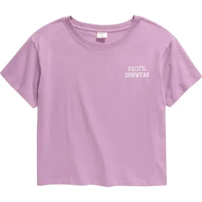 Pacsun Kids' Oversize Logo Cotton Graphic T-shirt In Lavender Mist