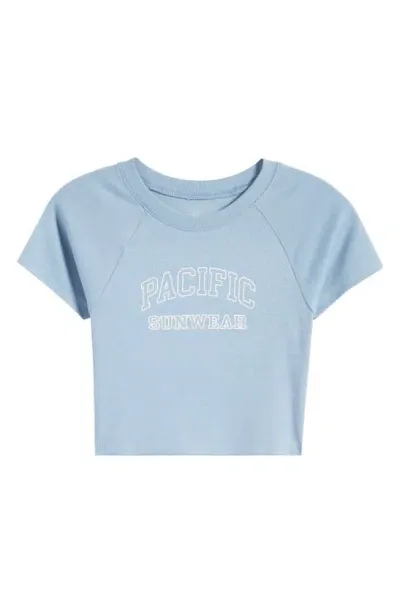 Pacsun Logo Crop T-shirt In Cameo Blue