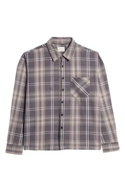 Pacsun Plaid Cotton Button-up Shirt In Grey