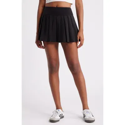 Pacsun Pleated Drop Waist Stretch Skirt In Black