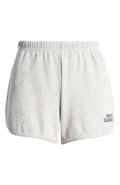 Pacsun Relaxed Fit Waffle Knit Shorts In Heather Grey