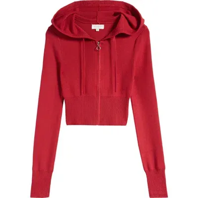 Pacsun Sammi Front Zip Rib Hoodie In Emboldened