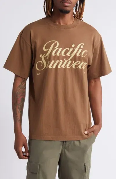 Pacsun Script Logo Graphic T-shirt In Kangaroo