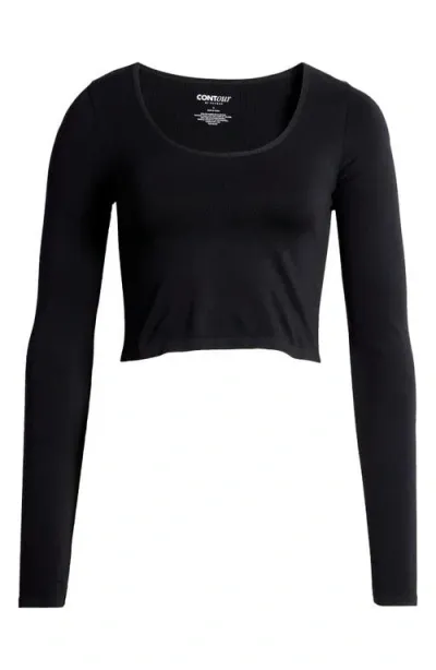 Pacsun Seamless Long Sleeve Crop Top In Anthracite