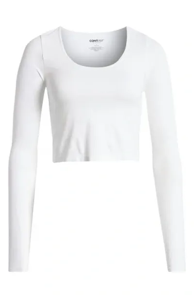 Pacsun Seamless Long Sleeve Crop Top In White