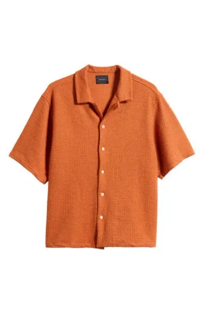 Pacsun Texture Camp Shirt In Cinnamon