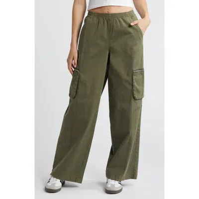 Pacsun Wide Leg Cargo Pants In Dusty Olive