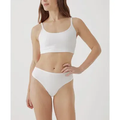 Pact Organic Cotton Everyday Strappy Scoop Bralette In White