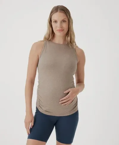 Pact Organic Maternity Everyday Tank In Stucco Heather