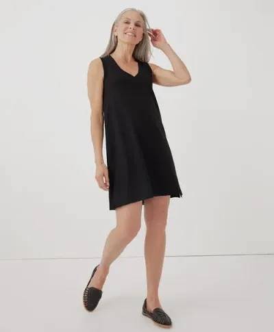 Pact Organic Softspun A-line Tank Dress In Black