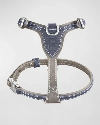 Pagerie Petite Leather Dog Harness In Granite