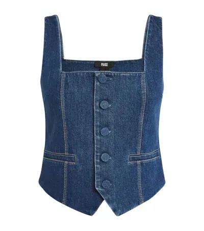 Paige Denim Irene Waistcoat In Blue