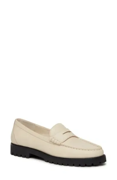 Paige Ellis Platform Penny Loafer In Bone