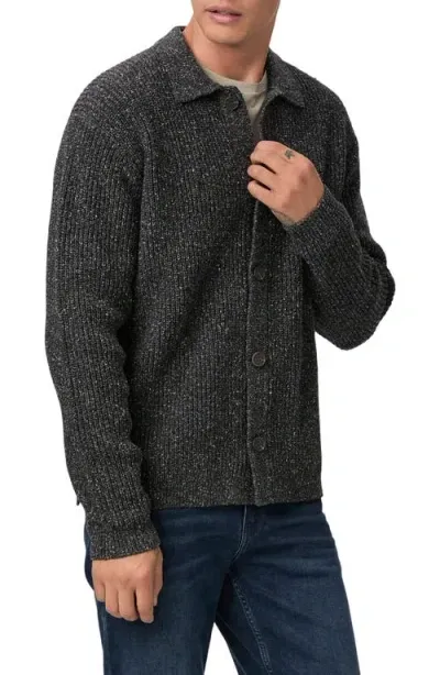 Paige Hinton Cotton & Wool Cardigan In Speckled Black