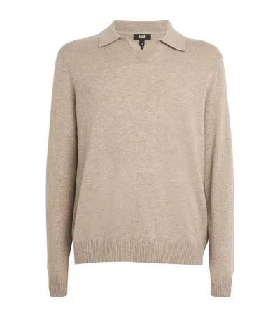 Paige Merino-cashmere Polo Sweater In Beige