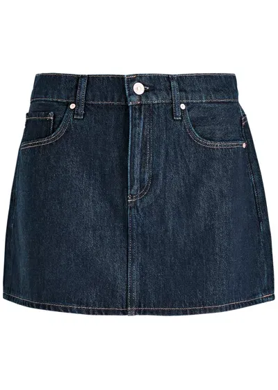 Paige Ryder Denim Mini Skirt In Dark Blue