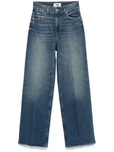 Paige Sasha 32" Wide Leg Jeans In Blue