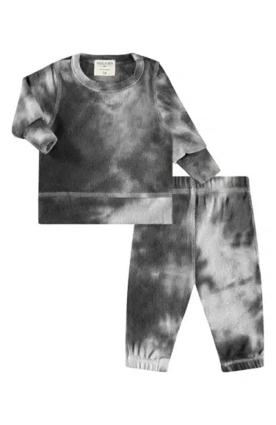 Paigelauren Babies'  Hacci Tie Dye Long Sleeve Top & Pants Lounge Set In Black