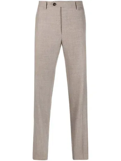 Pal Zileri Slim-cut Wool Trousers In Neutrals