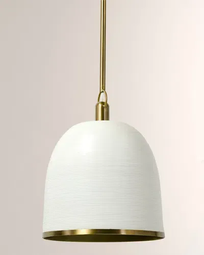 Palecek Rivoli Leather Pendant Light In White