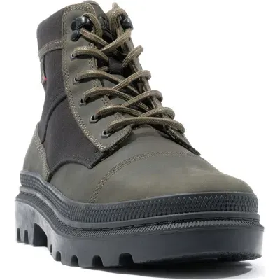 Palladium Pallatrooper Rough Boot In Black/olive Night