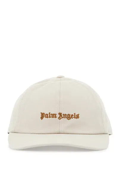 Palm Angels Mens Golden Brown Brand-embroidered Cotton Baseball Cap In Multicolor