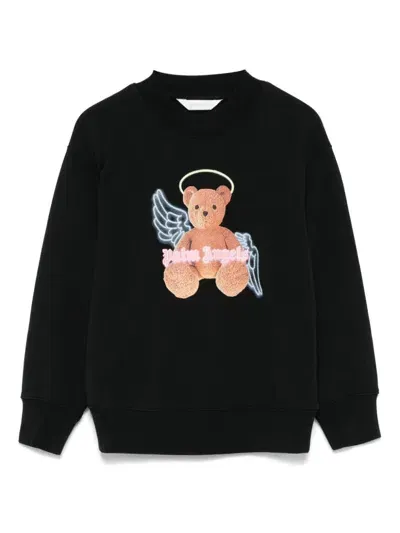 Palm Angels Kids' Bear Angel Sweatshirt In Black