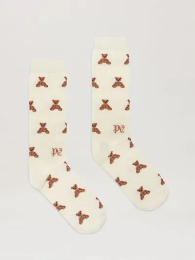 Palm Angels Bear In Mind Socks In Neutrals