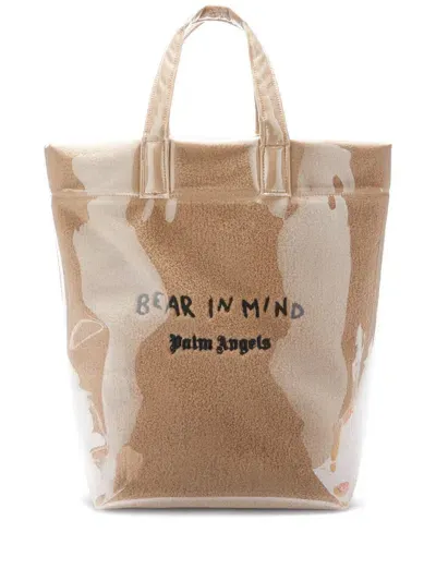 Palm Angels Bear In Mind Tote Bag In Brown