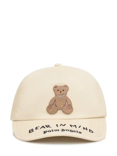 Palm Angels Bear Patch Baseball Cap In Off White Brown