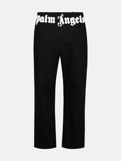 Palm Angels Black Cotton Trousers