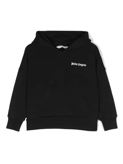 Palm Angels Kids' Black Hoodie With Logo