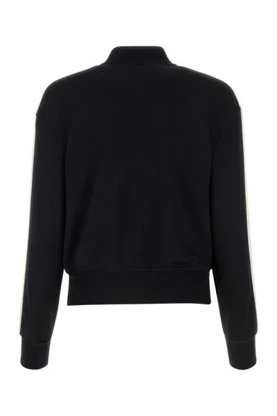 Palm Angels Black Polyester Sweatshirt In Blackoff