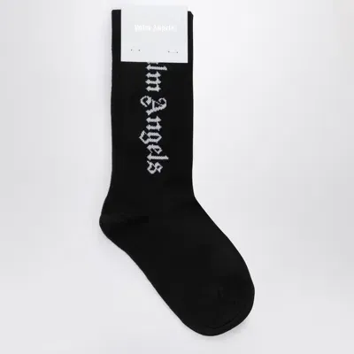 Palm Angels Kids' Black Socks With Logo