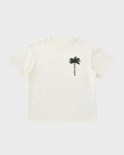 Palm Angels Kids' Boy's Palm Tree Logo-print T-shirt In Butter Bla